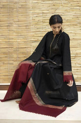 AISLING - 3PC DHANAK EMBROIDERED SHIRT WITH PRINTED TWILL PRINTED SHAWL AND TROUSER - HZG1053