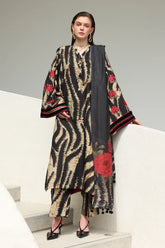 BAROQUE - 3PC KARANDI PRINTED SHIRT WITH KARANDI PRINTED SHAWL AND TROUSER - HZG3136
