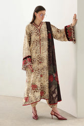 BAROQUE - 3PC KARANDI PRINTED SHIRT WITH KARANDI PRINTED SHAWL AND TROUSER - HZG3137
