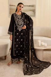 BATIK - 3PC DHANAK EMBROIDERED SHIRT WITH CHIFFON EMBROIDERED DUPATTA AND TROUSER - HZU2495