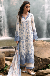 IMAGE - 3PC LAWN EMBROIDERED SHIRT WITH MANAAR PRINTED DUPATTA AND TROUSER - HZG2112