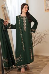 BATIK - 3PC DHANAK EMBROIDERED SHIRT DHANAK EMBROIDERED SHAWL AND TROUSER - HZG3160