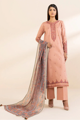 SAPPHIRE - 3PC LAWN EMBROIDERED SHIRT WITH MANAAR PRINTED DUPATTA AND TROUSER - HZG2064