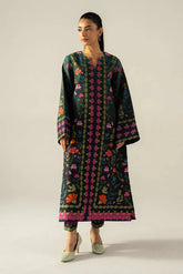 ETHNC - 2PC SILK PRINTED SHIRT WITH SILK PRINTED TROUSER - HZU2500