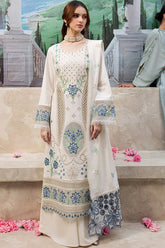 MAHNUR - 3PC LAWN EMBROIDERED SHIRT WITH LAWN LASER EMBROIDERED DUPATTA AND TROUSER - HZG2177