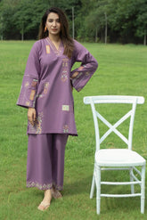 URGE - 2PC DHANAK EMBROIDERED SHIRT AND EMBROIDERED TROUSER - HZU2528