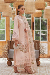 CRIMSON - 3PC LAWN EMBROIDERED SHIRT WITH CHIFFON PRINTED DUPATTA AND TROUSER - HZG2712