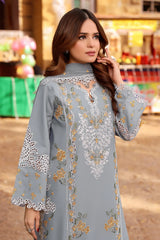 ANEELAS - 3PC LAWN EMBROIDERED SHIRT WITH CHIFFON EMBROIDERED DUPATTA AND TROUSER - HZG2769