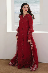 QALAMKAR - 3PC LAWN EMBROIDERED SHIRT WITH COTTON NET EMBROIDERED DUPATTA AND TROUSER - HZG2677