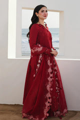 QALAMKAR - 3PC LAWN EMBROIDERED SHIRT WITH COTTON NET EMBROIDERED DUPATTA AND TROUSER - HZG2677