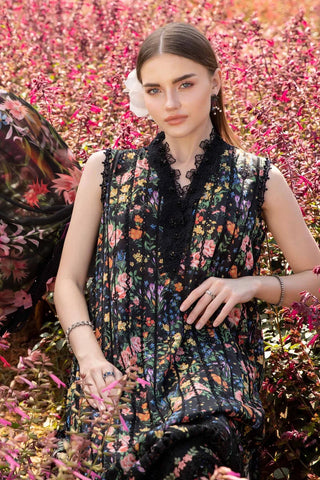 MARIA B - 3PC LAWN PRINTED EMBROIDERED SHIRT WITH CHIFFON PRINTED DUPATTA AND LAWN TROUSER - HZG2150