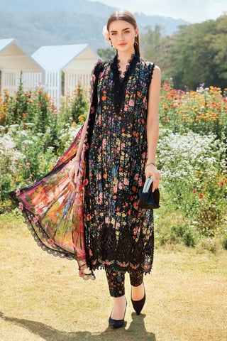 MARIA B - 3PC LAWN PRINTED EMBROIDERED SHIRT WITH CHIFFON PRINTED DUPATTA AND LAWN TROUSER - HZG2150