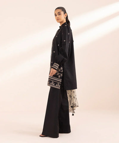 SAPPHIRE - 3PC LAWN EMBROIDERED SHIRT WITH PRINTED DUPATTA AND TROUSER - HZG1734