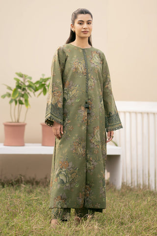 BAROQUE - 3PC KHADDAR PRINTED SHIRT WITH KHADDAR PRINTED DUPATTA AND TROUSER - HZG1455