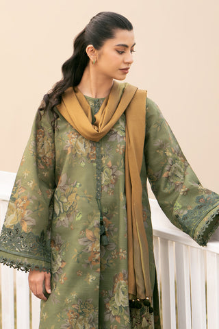 BAROQUE - 3PC KHADDAR PRINTED SHIRT WITH KHADDAR PRINTED DUPATTA AND TROUSER - HZG1455