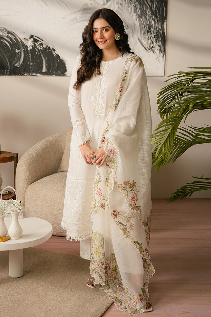 CROSS STITCH - 3PC LAWN EMBROIDERED SHIRT WITH CHECK NET DUPATTA AND TROUSER - HZG1612