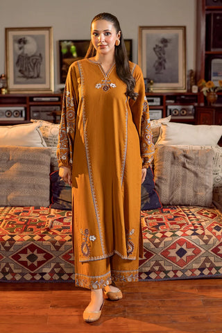 URGE - 2PC DHANAK EMBROIDERED SHIRT AND EMBROIDERED TROUSER - HZU2562
