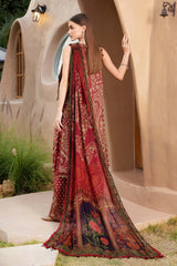 MARIA B - 3PC LAWN EMBROIDERED PRINTED SHIRT WITH CHIFFON PRINTED DUPATTA AND TROUSER - HZG2673