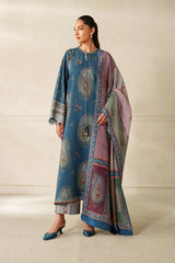 BAROQUE - 3PC KARANDI PRINTED SHIRT WITH KARANDI PRINTED SHAWL AND TROUSER - HZG3150