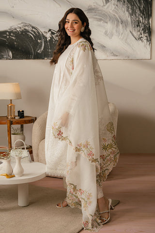 CROSS STITCH - 3PC LAWN EMBROIDERED SHIRT WITH CHECK NET DUPATTA AND TROUSER - HZG1612