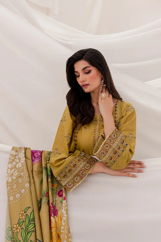 BATIK - 3PC LAWN EMBROIDERED SHIRT WITH MANAAR PRINTED DUPATTA & TROUSER - HZG1244