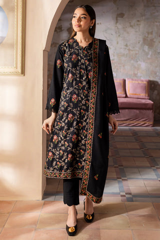 BATIK - 3PC DHANAK EMBROIDERED SHIRT WITH DHANAK EMBROIDERED SHAWL AND TROUSER - HZG2375