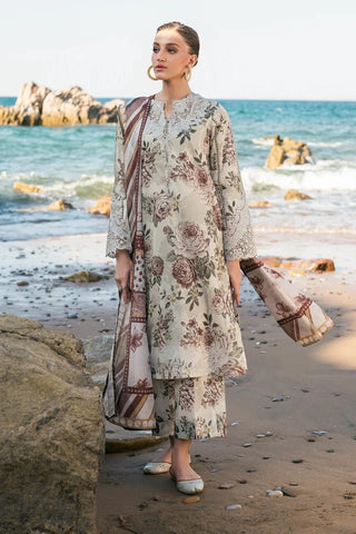 BAROQUE - 3PC KARANDI PRINTED SHIRT WITH KARANDI PRINTED DUPATTA AND TROUSER - HZU2514