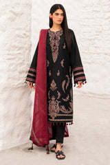 JAZMIN - 3PC DHANAK EMBROIDERED SHIRT WITH MANAAR PRINTED DUPATTA  AND TROUSER - HZG2452