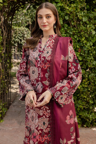 BAROQUE - 3PC KHADDAR PRINTED SHIRT WITH KHADDAR PRINTED DUPATTA AND TROUSER - HZU2556