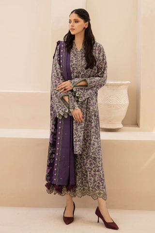 BAROQUE - 3PC KARANDI PRINTED SHIRT WITH KARANDI PRINTED DUAPTTA AND TROUSER - HZG1385