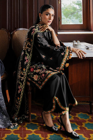 CROSS STITCH - 3PC DHANAK EMBROIDERED SHIRT WITH DHANAK EMBROIDERED SHAWL AND TROUSER - HZG1804