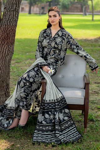 BAROQUE - 3PC KARANDI PRINTED SHIRT WITH PRINTED DUPATTA AND TROUSER - HZG1868