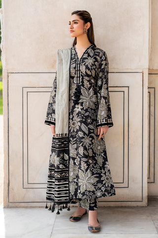 BAROQUE - 3PC KARANDI PRINTED SHIRT WITH PRINTED DUPATTA AND TROUSER - HZG1868