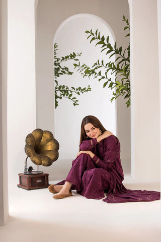 SOBIA NAZIR - 3PC LAWN EMBROIDERED SHIRT WITH CHIFFON EMBROIDERED DUPATTA AND TROUSER - HZG2044