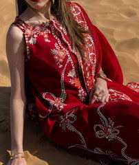 CRIMSON - 3PC LAWN EMBROIDERED SHIRT WITH CHIFFON EMBROIDERED DUPATTA AND TROUSER - HZG2711