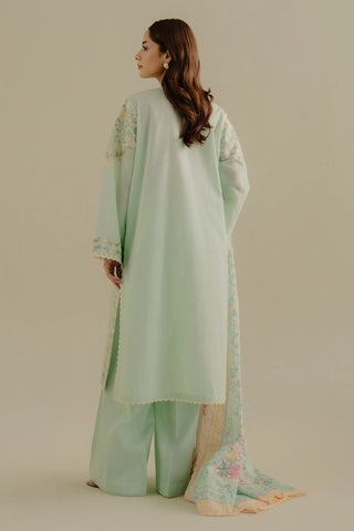 ZARA SHAH JAHAN - 3PC LAWN EMBROIDERED SHIRT WITH CHIFFON PRINTED DUPATTA AND TROUSER - HZG2294