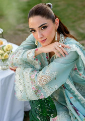 ELAF - 3PC LAWN EMBROIDERED SHIRT WITH CHIFFON PRINTED DUPATTA AND TROUSER - HZG2724