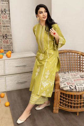 URGE - 3PC LAWN EMBROIDERED SHIRT WITH MANAAR PRINTED DUPATTA AND EMBROIDERED TROUSER - HZG1597