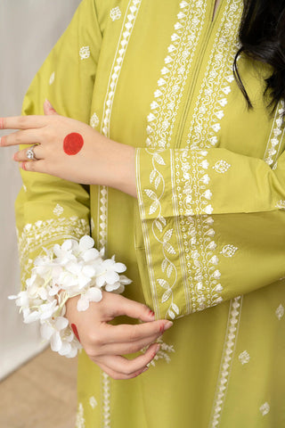 URGE - 3PC LAWN EMBROIDERED SHIRT WITH MANAAR PRINTED DUPATTA AND EMBROIDERED TROUSER - HZG1597
