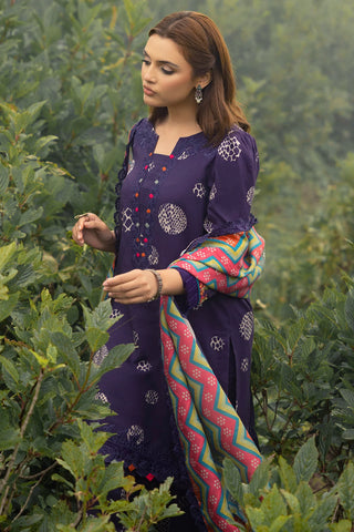 CHARIZMA - 3PC KARANDI PRINTED SHIRT WITH PRINTED DUPATTA AND TROUSER - HZG1858