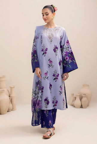 ADAN LIBAAS - 3PC KARANDI PRINTED SHIRT WITH KARANDI PRINTED DUAPTTA AND TROUSER - HZG1943