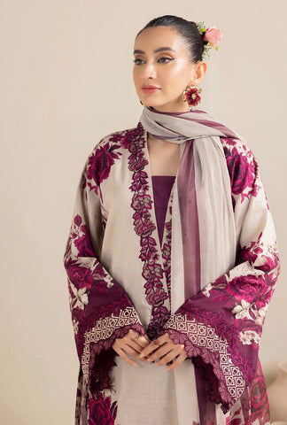 ADAN LIBAAS - 3PC KARANDI PRINTED SHIRT WITH KARANDI PRINTED DUAPTTA AND TROUSER - HZG1944