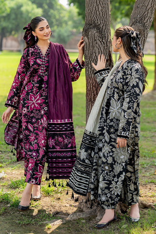 BAROQUE - 3PC KHADDAR PRINTED SHIRT WITH PRINTED DUPATTA AND TROUSER - HZG1864