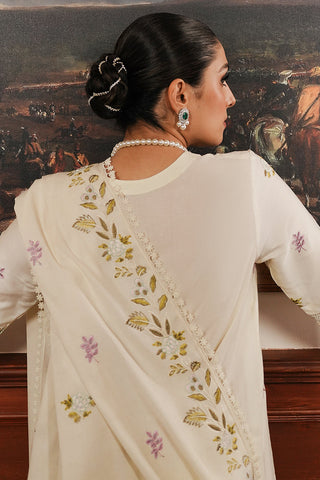 CROSS STITCH - 3PC DHANAK EMBROIDERED SHIRT WITH DHANAK EMBROIDERED SHAWL AND TROUSER - HZG1914