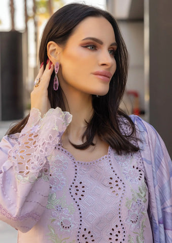 RAG RASIYA - 3PC LAWN EMBROIDERED SHIRT WITH MANAAR PRINTED DUPATTA AND TROUSER - HZG2154
