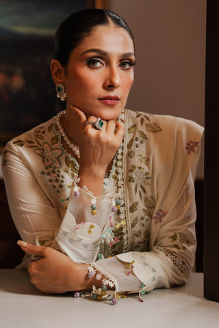 CROSS STITCH - 3PC DHANAK EMBROIDERED SHIRT WITH DHANAK EMBROIDERED SHAWL AND TROUSER - HZG1914