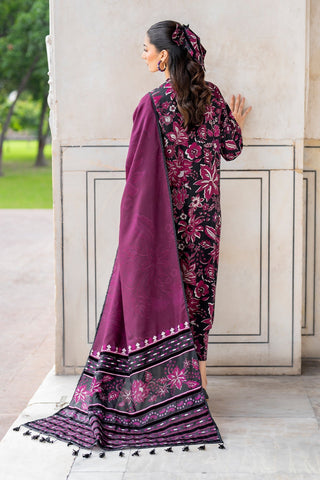 BAROQUE - 3PC KHADDAR PRINTED SHIRT WITH PRINTED DUPATTA AND TROUSER - HZG1864