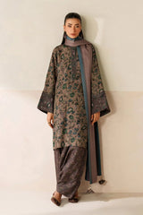 BAROQUE - 3PC VISCOSE PRINTED SHIRT WITH VISCOSE PRINTED DUPATTA AND TROUSER - HZU2522