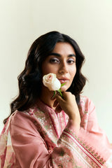 ZARA SHAH JAHAN - 3PC DHANAK EMBROIDERED SHIRT WITH TWILL PRINTED SHAWL AND TROUSER - HZG2344