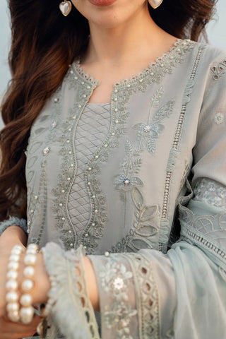 NUREH - 3PC LAWN LASER CUT EMBROIDERED SHIRT WITH MANAAR EMBROIDERED DUPATTA AND TROUSER - HZG2223